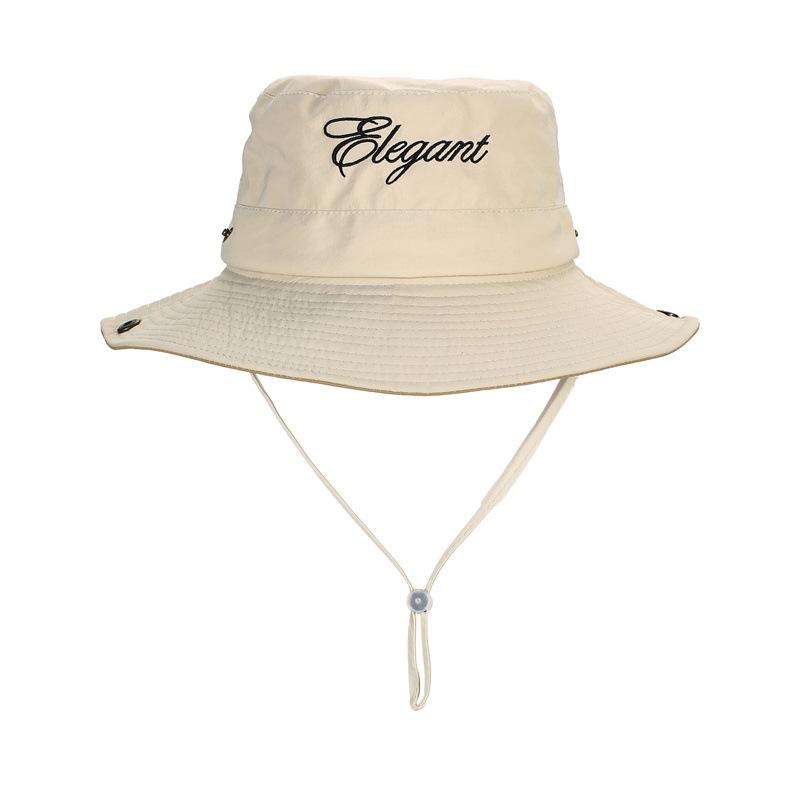 Style Hat Versatile Exquisite Letter Embroidery Womens Sunshade Hats Fishermans