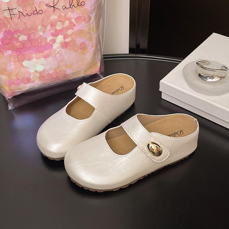 Fashion Versatile Inner Height Increase Temperament Bag Head Half Slippers Women's Summer New Outer Wear Casual Women's Shoes
