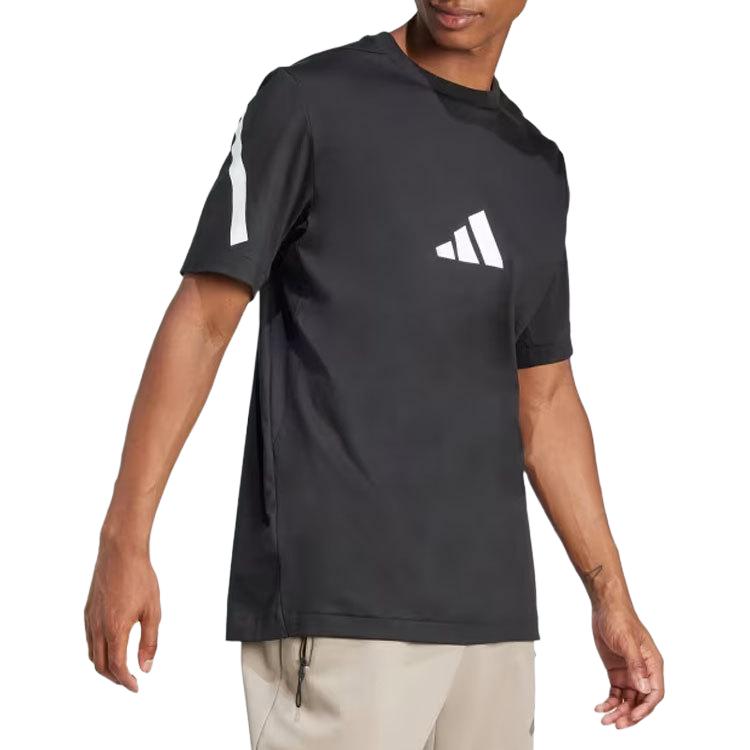 adidas T-shirt a Maniche Corte con Stampa Logo Girocollo Uomo Top Nero JC7920