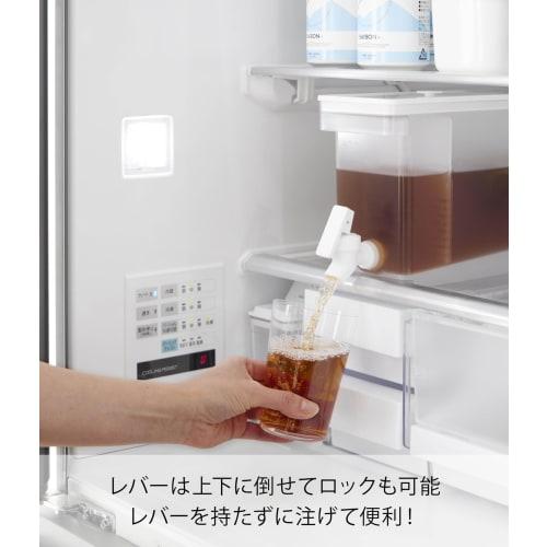 Yamazaki Tower Refrigerator Drink Server, 2.8L, White, W10 X D31.5 X H17cm (including Faucet and Valve), Dishwasher Safe, Water Jug, Barley Tea Pot, 1