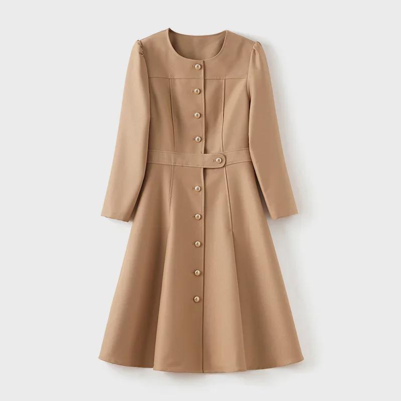 Vestido de Otoño Estilo Francés Nanyou de Cintura Ajustada para Mujer