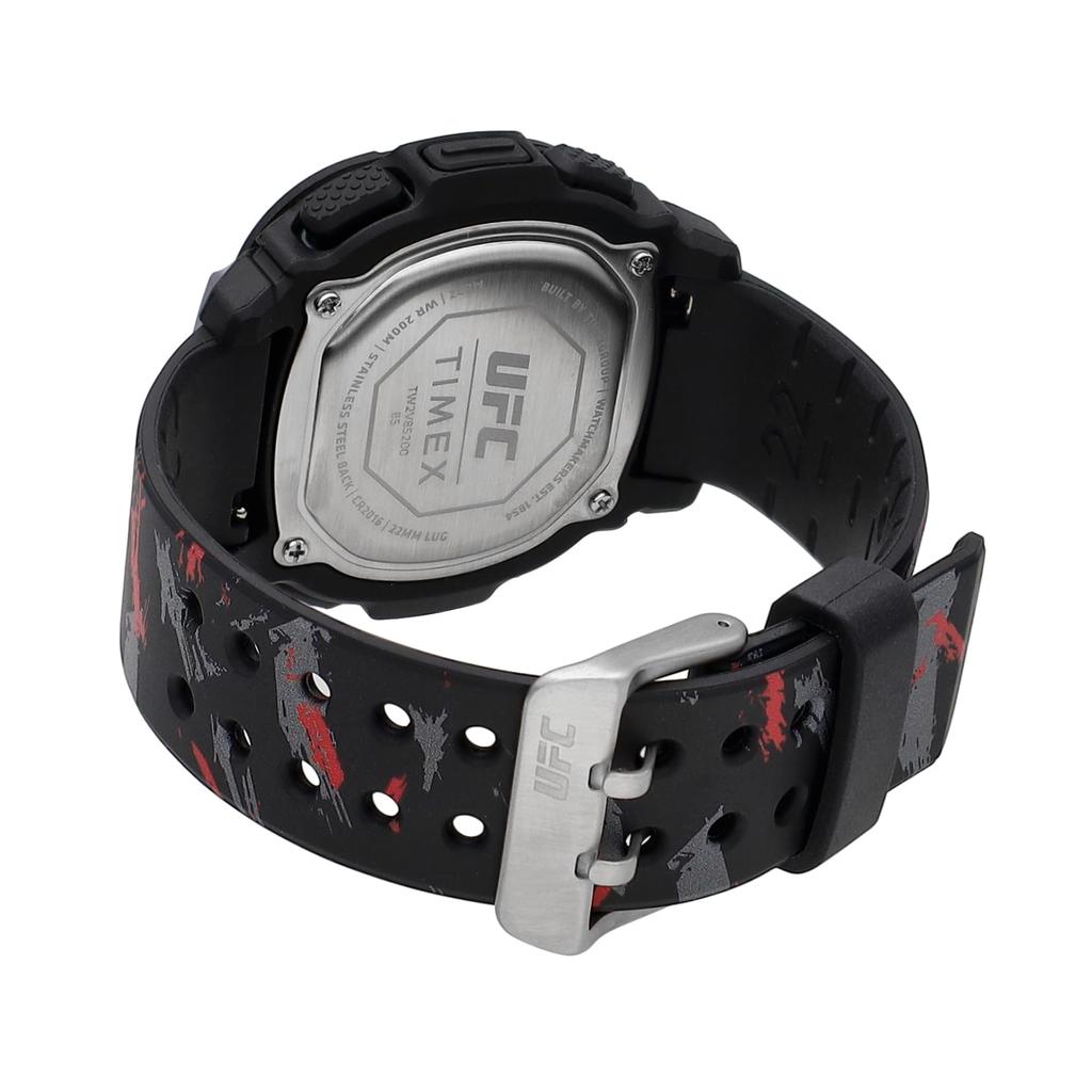 Hodinky UFC Timex Fight Week Digitální Quartz 200m Vodotěsné Akrylátové TW2V85200 Černé [TIMEX] 48.5mm Pánské [Položka]