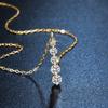 New 5-Stone DVVS1 Moissanite LuxuriousStraight Gradient V-Neck Calabash Long Collarbone Chain Fashion Pendant Necklace for Women