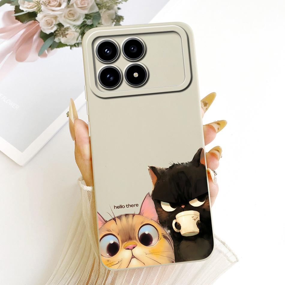Für Xiaomi Redmi K90 Niedliche Katze Blume Cartoon Handyhülle Für Redmi K 90 K90 Pro Max 5G Stoßfeste Weiche Silikonhüllen Stoßfänger