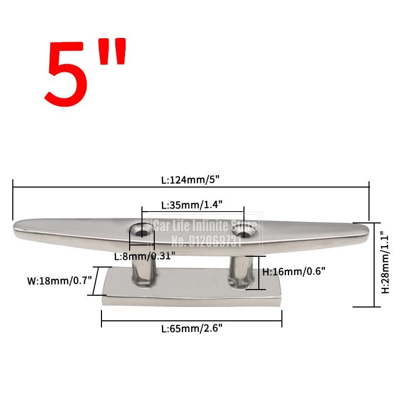 4/5/6/8/10 Zoll Niedrige Flache Klampe 316 Edelstahl Poliert Combo Mooring Klampe Für Marine boot Deck Seil Krawatte Yacht Zubehör