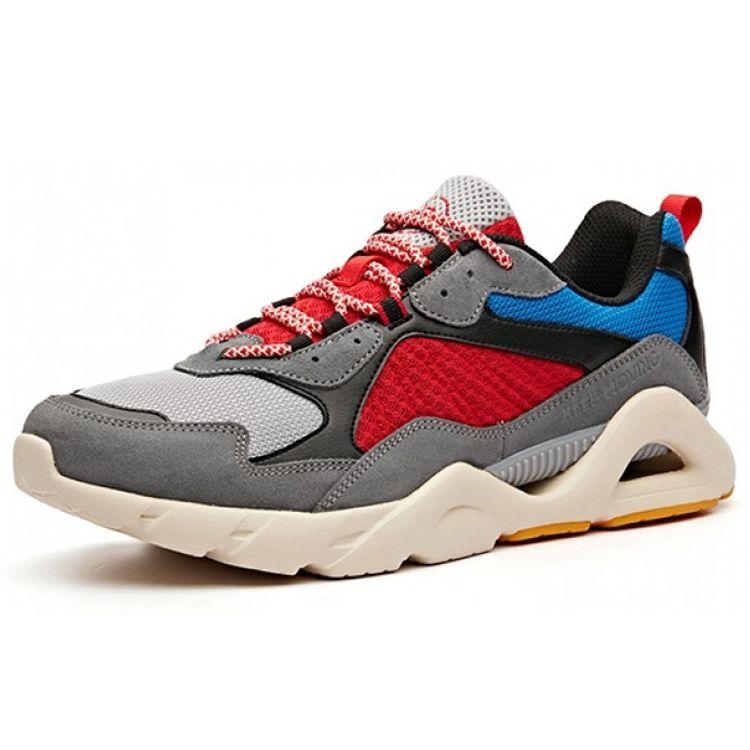 Anta Lifestyle Series Mesh Breathable Low-Top Casual Shoes Men sneakers Gray Red Blue 91838866-3