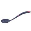 Silicone Skimmer Heat Resistant Slotted Spoon with Long Handle for Oil Filtering Food Serving Ladle Kitchen Strainer Tool Grey