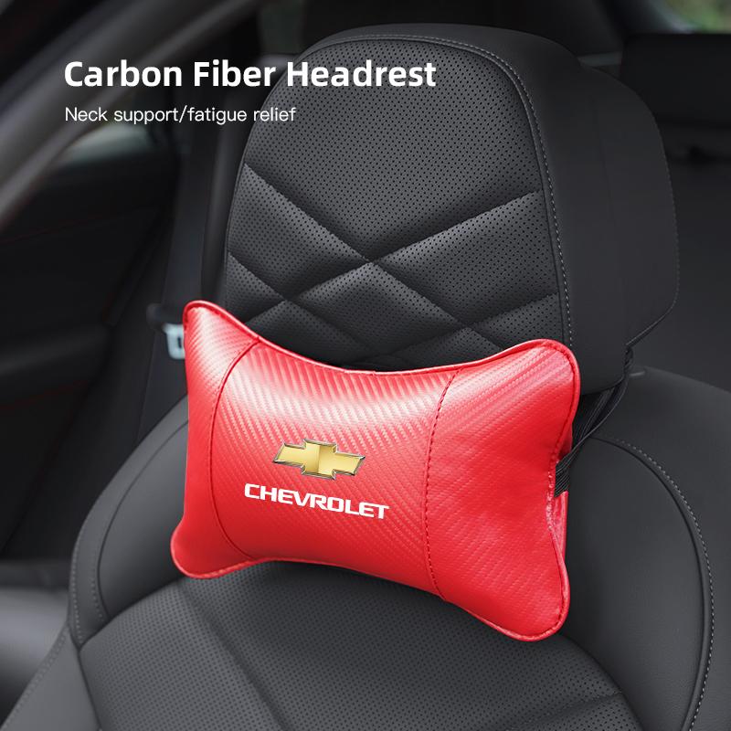 Carbon Fiber Car Seat Headrest Neck Pillow Auto Interiors For Chevrolet Spark Captiva Cruze Tracker Epica Nubira Malibu Z71 Sail