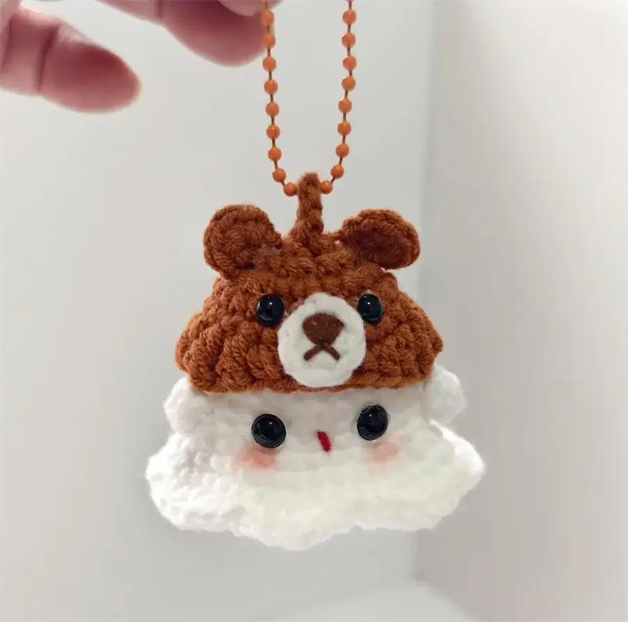 Crochet Ornament Finished Positive Figures Crochet Animals Ghost Desk Accessory Home Office Decor Christmas New Year Party Gift