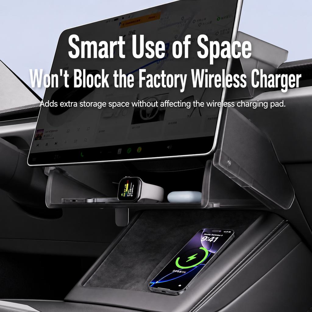 For New Tesla Highland Model 3 Y Standard Juniper Tray Magnetic Under Screen Fold Storage Box ETC Screen Storage Box Accessories