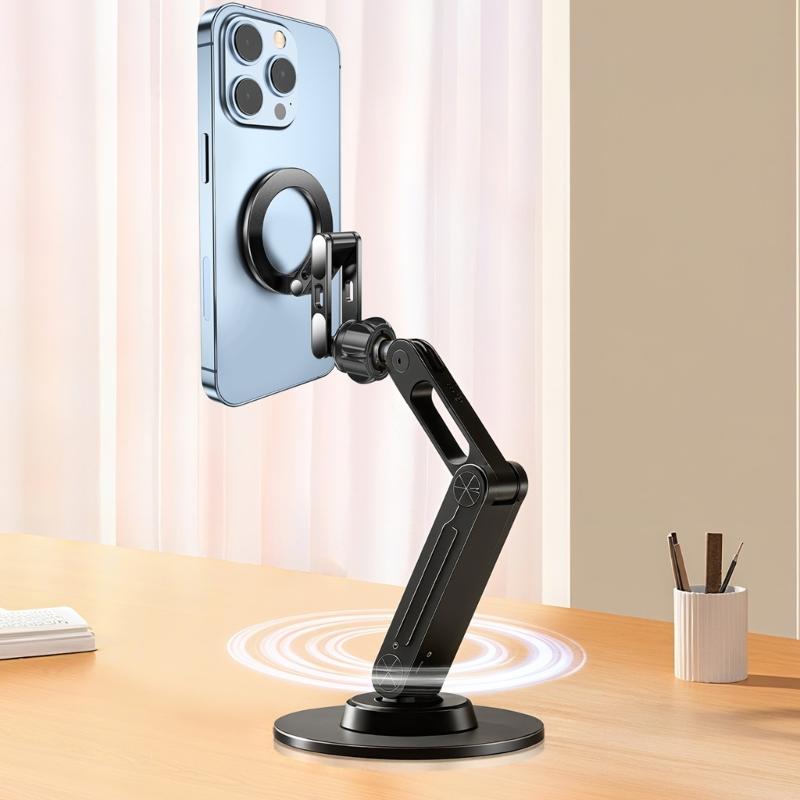 Aluminum Alloy 17mm Ball Head Magnetic Phone Mount With 360 Rotation For Car Vent Dashboard Stand