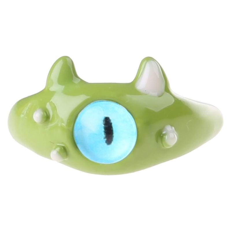 Funny Black Green White Cat Monster Ring Big Eyes Sweet Cool Cartoon Cute Girlfriends Couple Open Ring Gift Jewelry