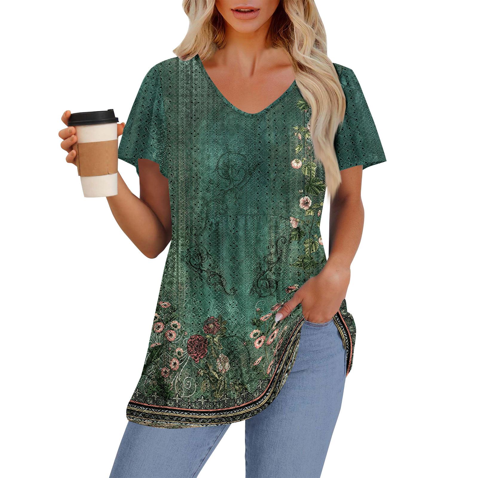 

Женские летние топы, повседневные, с оборками, коротким рукавом, круглым вырезом, свободные, плиссированные футболки L