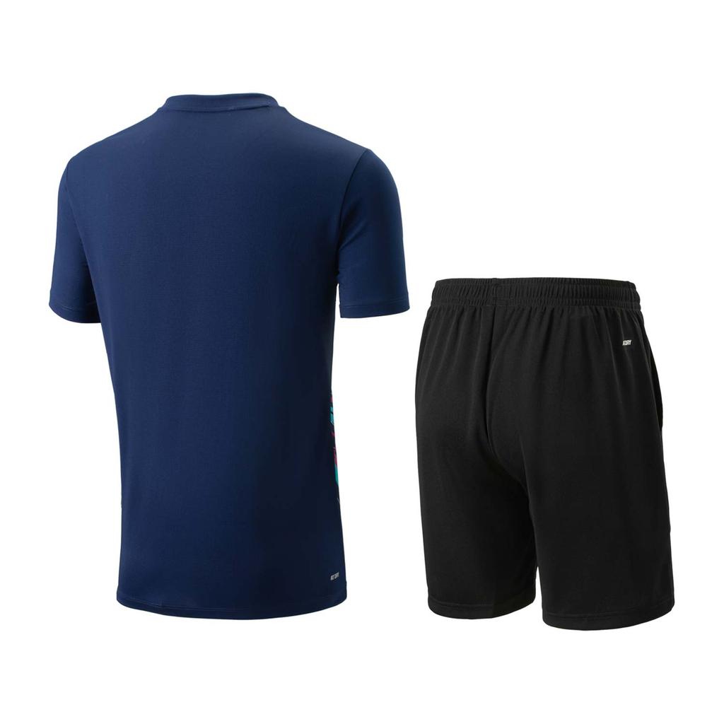 Li Ning Badminton Collection Badminton Jersey Set Unisex Dark Purple Blue AATV013-3