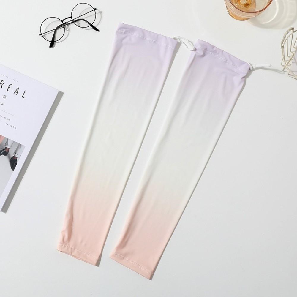 Gradient Color Sunscreen Arm Sleeves Flared Cycling Arm Cover Ice Silk Arm Sleeves  Summer