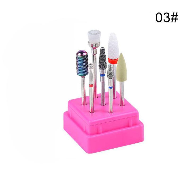 7-Piece Tungsten Steel & Ceramic Nail Grinding and Polishing Set