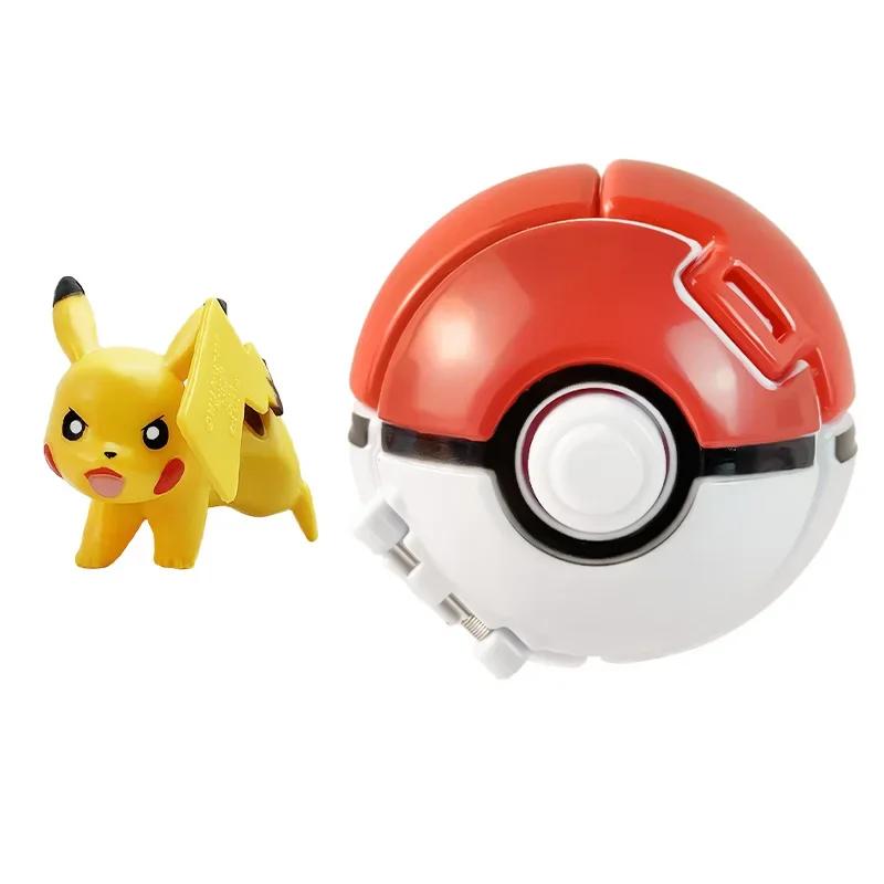 Pokemon Ball with Figure Poke Pokeball Mew Groudon Solgaleo Mewtwo Pikachu Meowth Charizard Kyogre Fennekin Froakie Chespin Toy