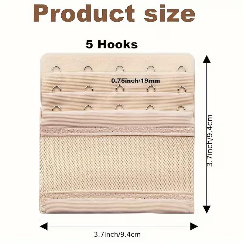 5pcs Ultra-Soft Bra Extenders - 5-Hook Adjustable for Maximum Comfort, Ideal for Plus Size, Maternity & Sensitive Skin