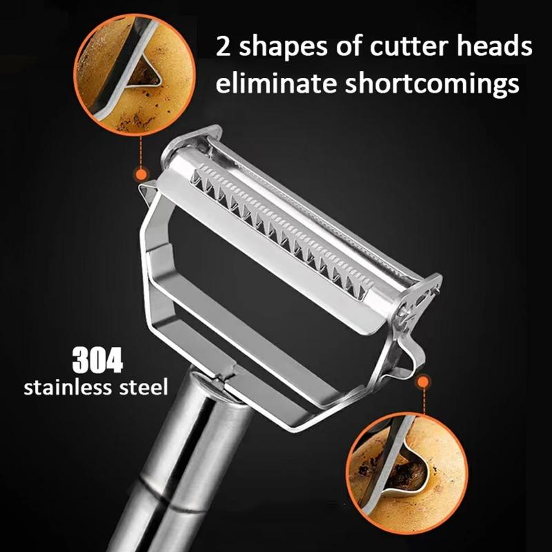 3 BUC Peeler de Legume pentru Bucătărie Oțel Inoxidabil Răzătoare de Pepene Dublu Cap Peeler de Uz Casnic Multi-Funcțional Peeler de Fructe și Legume