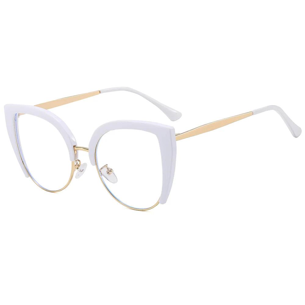

Neutral Retro Large Frame Cat s Eye Presbyopia Glasses HD Anti-blue Light Reading Glasses Fashion Metal Presbyopia Glasses +4.0 0 белый