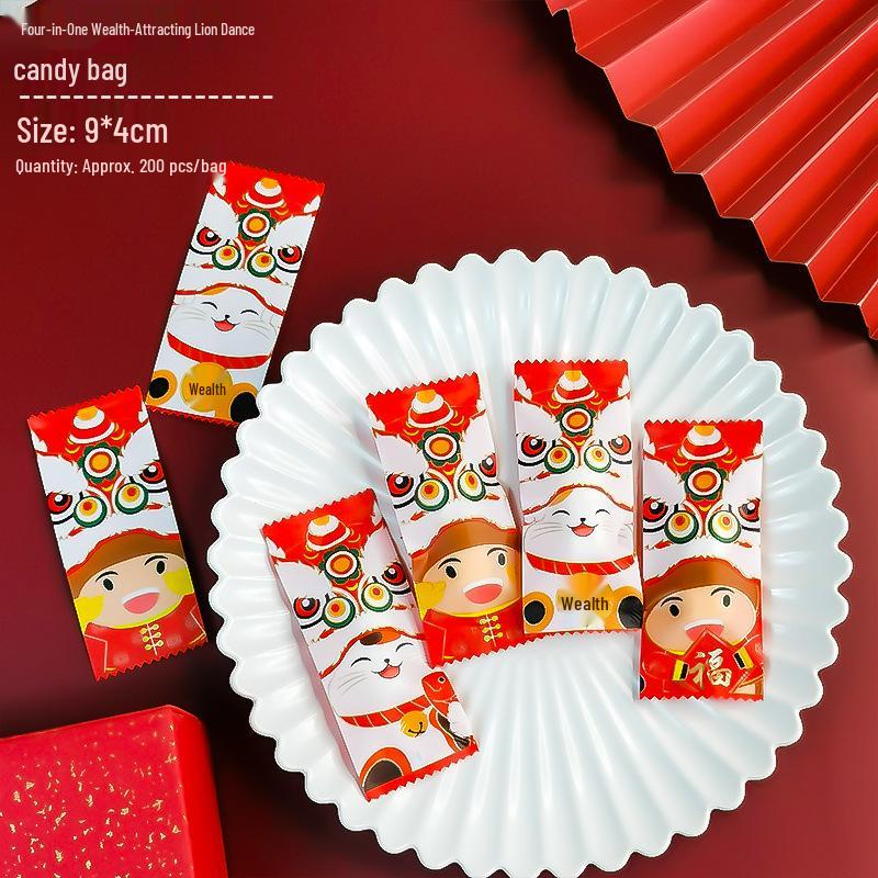 Nougat Candy Packaging Bag with Machine-Sealed Candy Paper