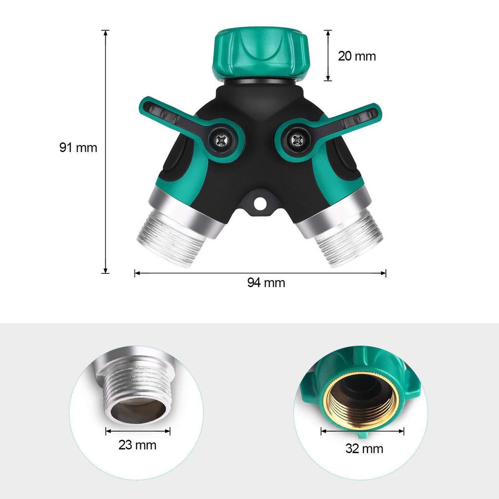 2 Way Y Shape Hose Connector Garden Splitter Comfortable Plastic Grip Faucet