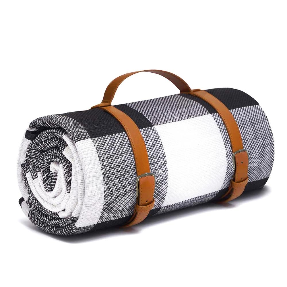 Beach picnic blanket mat with insulation waterproof 200x200cm mat xxl checkered