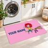 Pumuckl Custom Text Flannel Floor Rug Soft Kitchen Mat Personalized Non Slip Carpet