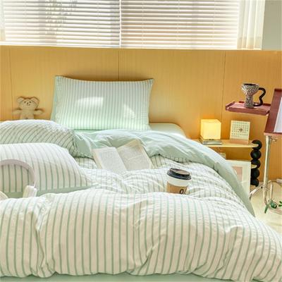 Solid Color Washed Cotton 4 Piece Breathable Single Comforter Set Super Soft Class A Mother & Baby Grade Can Sleep Naked Comforter Cover