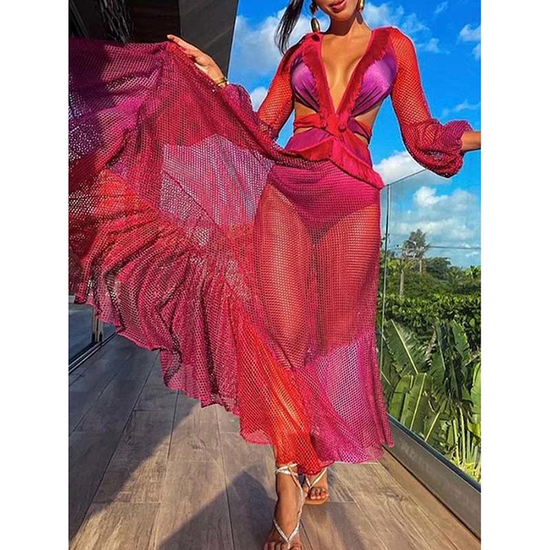 

Прозрачное платье-юбка «русалка» из сетки для пляжных и бассейновых вечеринок Medium фиолетовый