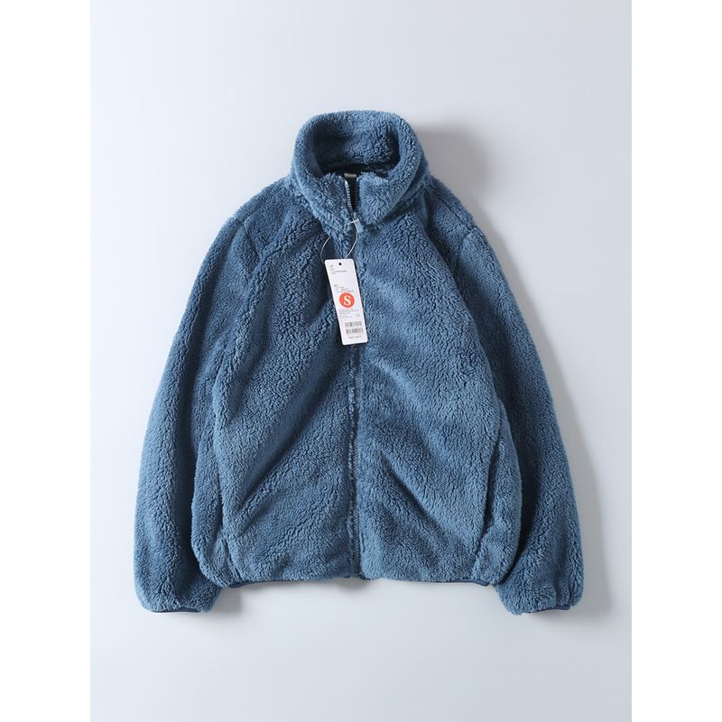 Women's Loose-Fitting Thick Warm Slim-Fit Stand-Collar Lamb Wool Fleece Coat for Spring and Autumn, Export Surplus