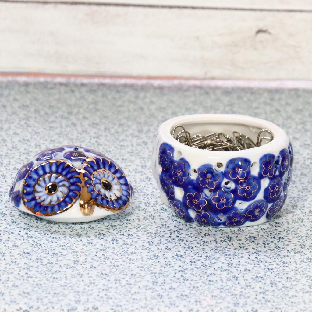 Castle Enterprise Blume Eule 6cm Schmuckdose x Set Gott des Lernens in für kommerzielle Nutzung (Klein) (blau) 10-teilig "Keine Härte" - Europa,