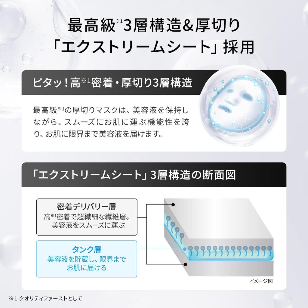 Qualität 1. Derma Laser Super Black Mask Gesichtsmaske Tuchmaske Porenreinigung Hergestellt in Japan Enthält 1 EX Super VC Tuch (3 Pack) / (Vitamin C) /