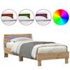 Cadre de lit vidaXL avec lumières LED Chêne artisan 90x200 cm Bois reconstitué 863796