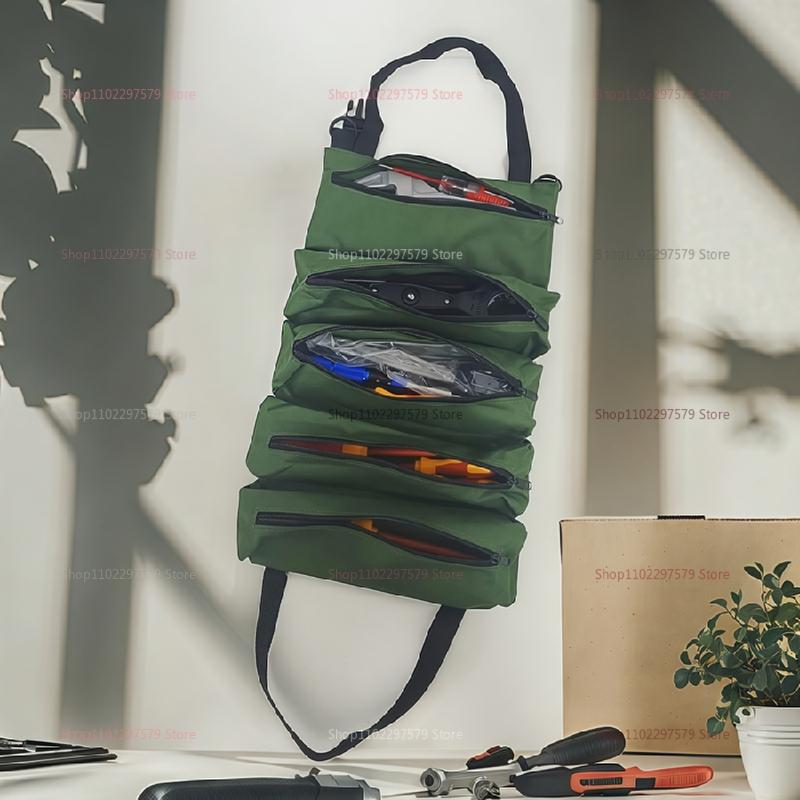 Heavy Duty Tool Bag with Multiple Pockets Detachable Storage for Workers Engineers Maintenance Tools Camping Outdoor Use