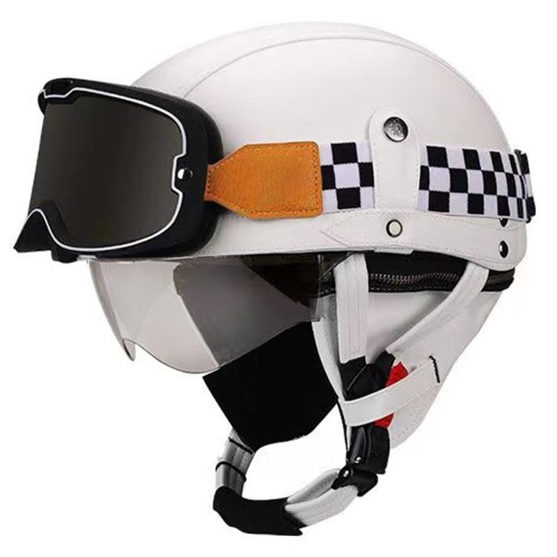 Vintage-Style Open Face Motorcycle Helmet Adults Unisex ABS Half With 3C Certification