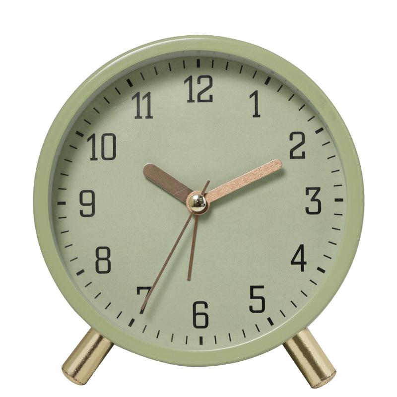 European-Style Alarm Clock New Quartz Minimalist Silent Children's Clock Living Room Desktop Round Creative Student Analog Table Clock