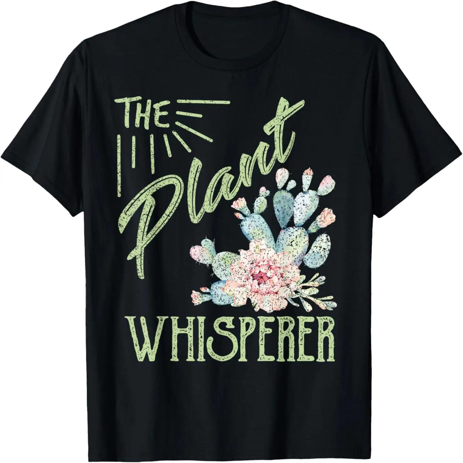 Vintage The Plant Whisperer Cactuss Retro Gardening T-Shirt S