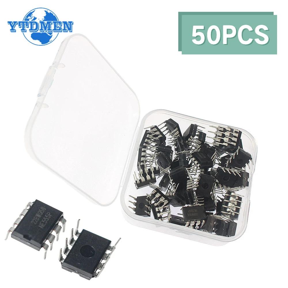 50PCS NE555 NE555P Integrated Circuits DIP8 IC Chip Kit