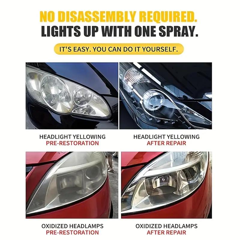 Headlight Restoration Kit | Scratch & Yellowing Remover with Polishing Wax | Anti-Fog & UV Protection for Plastic Lenses