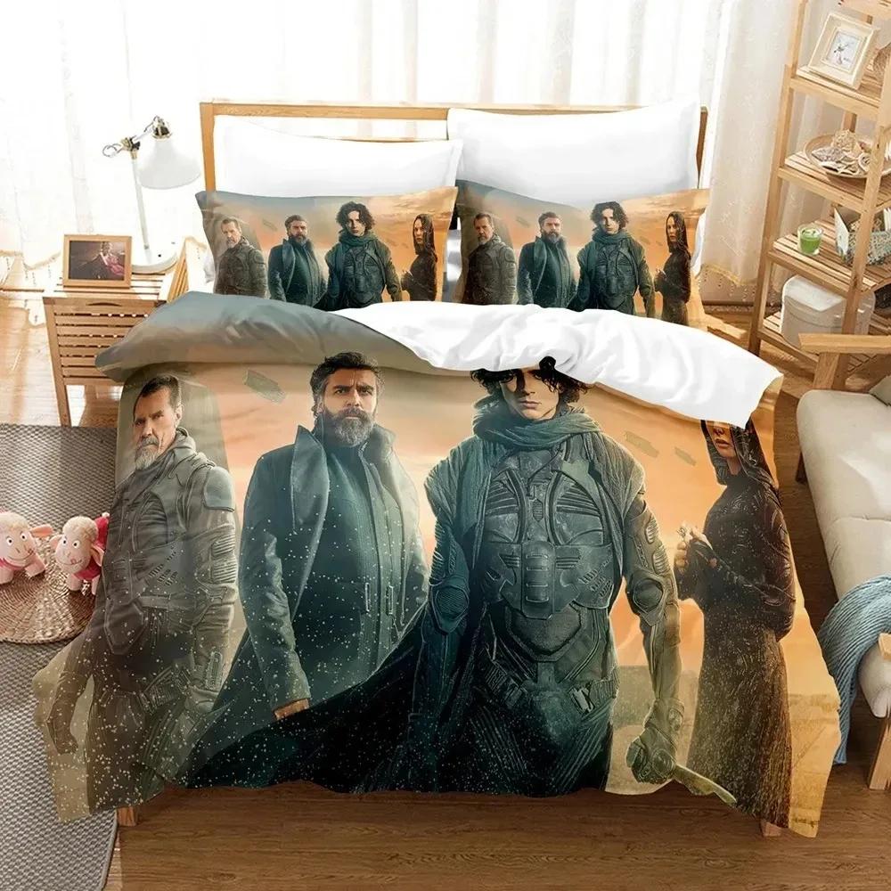 3D tisk Dune Povlečení Sada Povlak na přikrývku Postelová sada Povlak na prošívanou deku Povlak na polštář Přikrývka Král Královna Velikost Kluci Dospělí Povlečení Sada