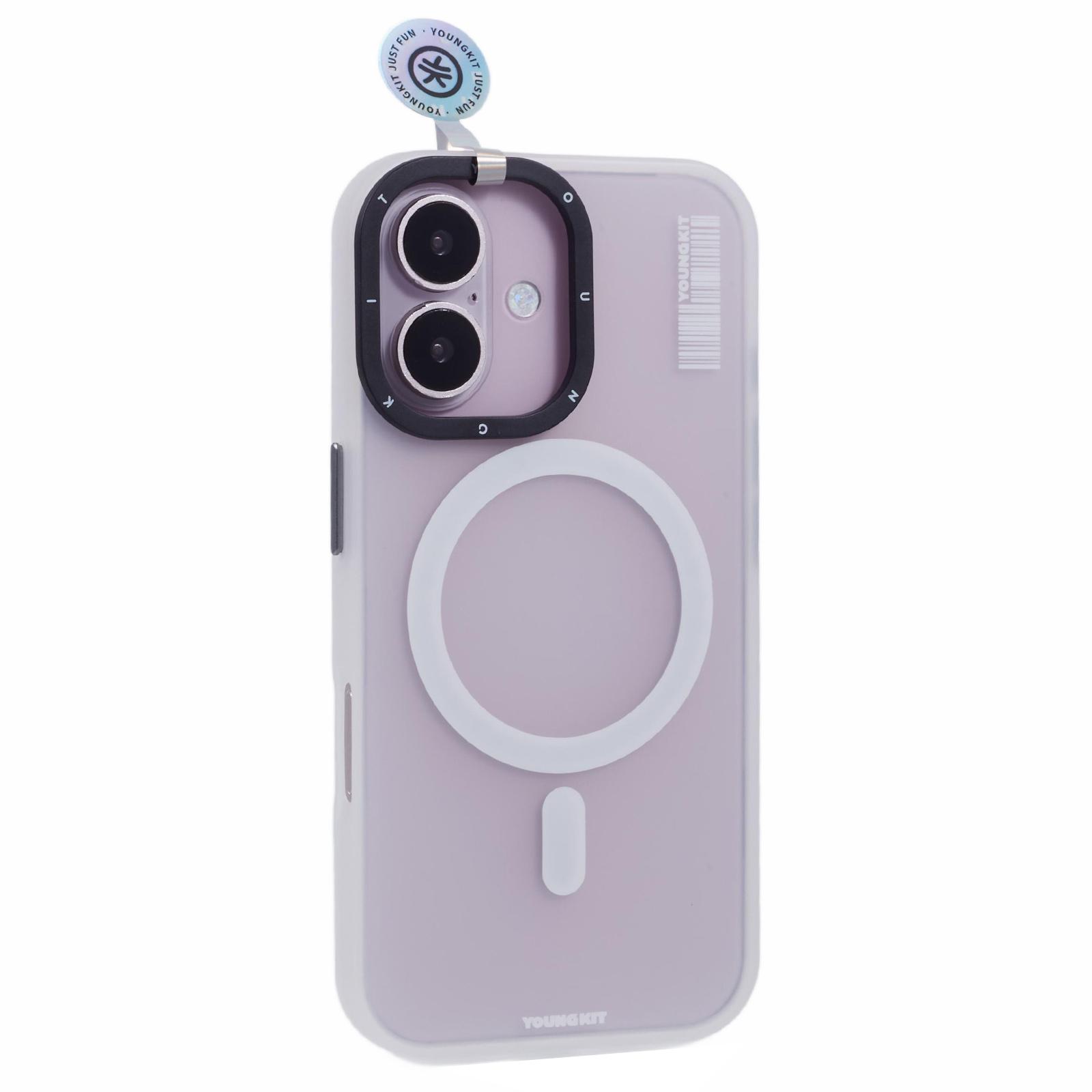

YOUNGKIT For iPhone 16 Case Compatible with MagSafe Anti-Fingerprint PET+TPU Phone Cover B