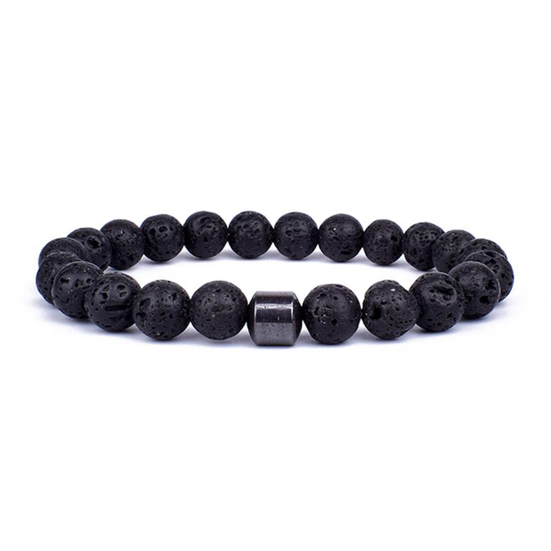 Trendy Unisex Natural Stone Beaded Bracelet - Casual Couple's Accessory