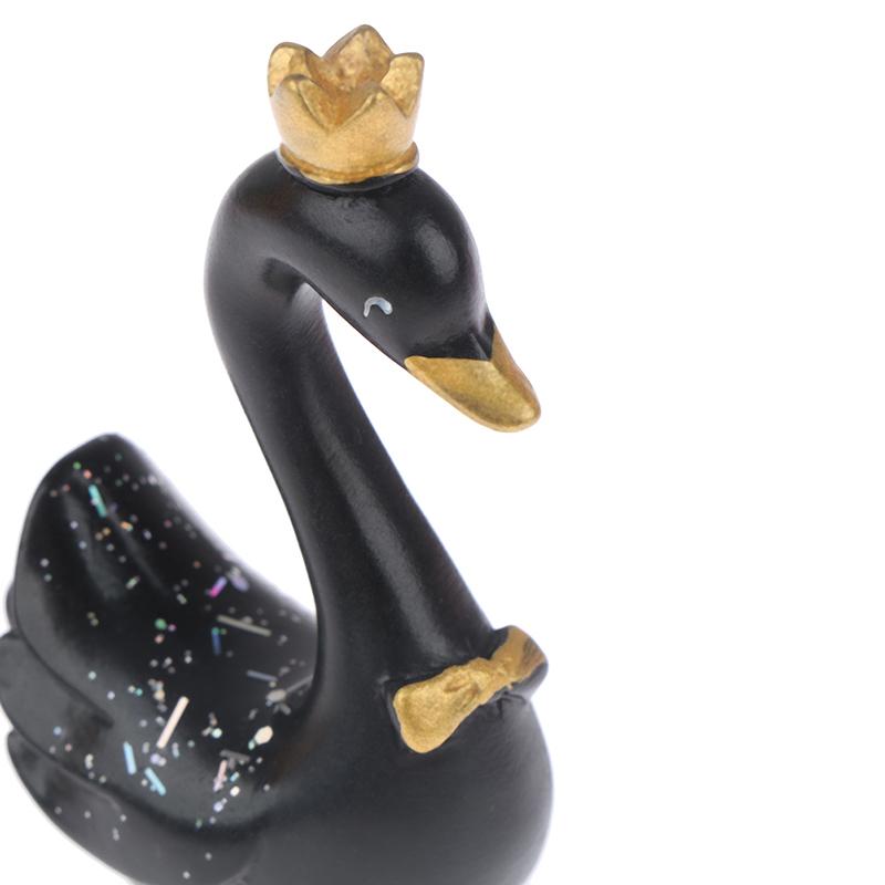 1 Pair Resin Swan Statue Figurines Swan Cake Topper Sculpture Cake Dashboard Baking Wedding Birthday Cake Decorating Supplies