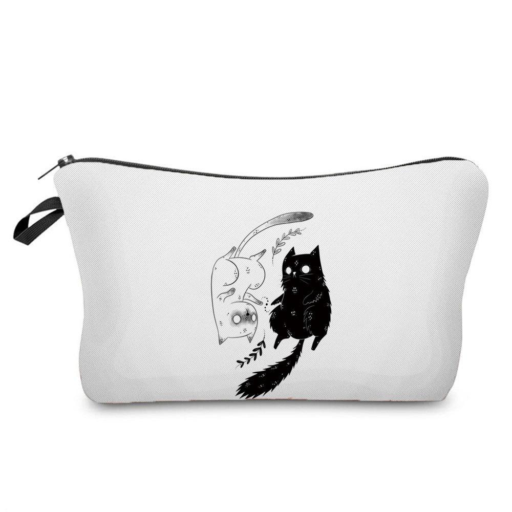 Women Cat Print Cosmetic Bag Toiletries Organize Travel Storage Case 6689