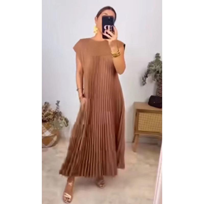 Mode Elegante Frauen Sommer Kleid Plus Größe Rundhals Kurzarm Casual Maxi Kleider Frauen Lose Elegante Einfache Dame Lange Kleid 868