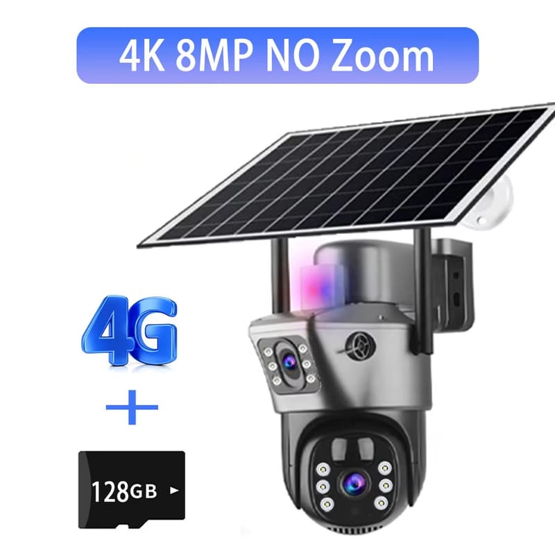 LS VISION 10-kordse suumiga 4G päikesekaamera välisseire 6K 12MP kolme objektiiviga 360 PTZ juhtmevaba automaatse jälgimise turvakaamerad V380 Pro APP