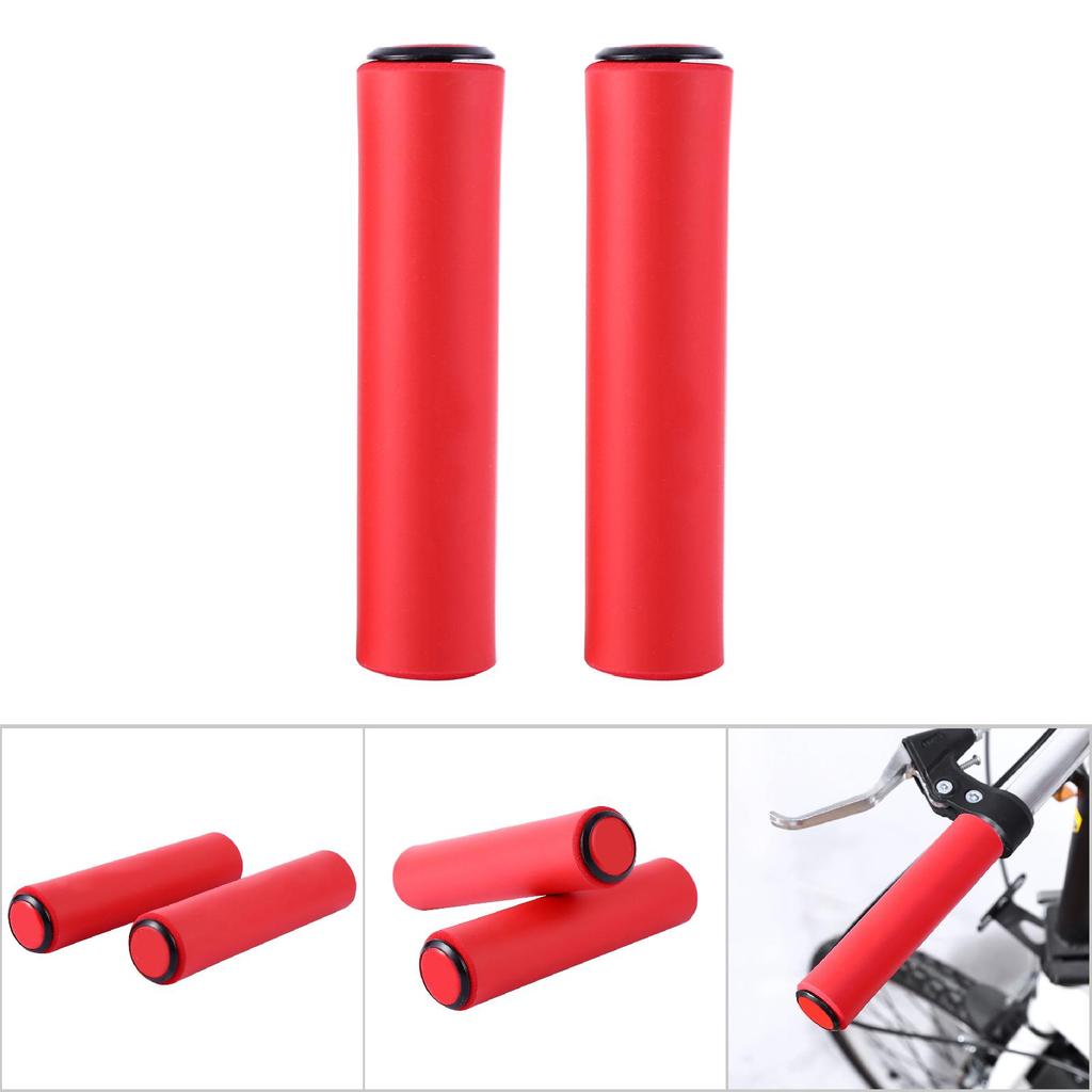 2pcs Blue Comfortable Bike Handle Cov  Grip Fits For 18mm Diamet  Hanldebar(blue)