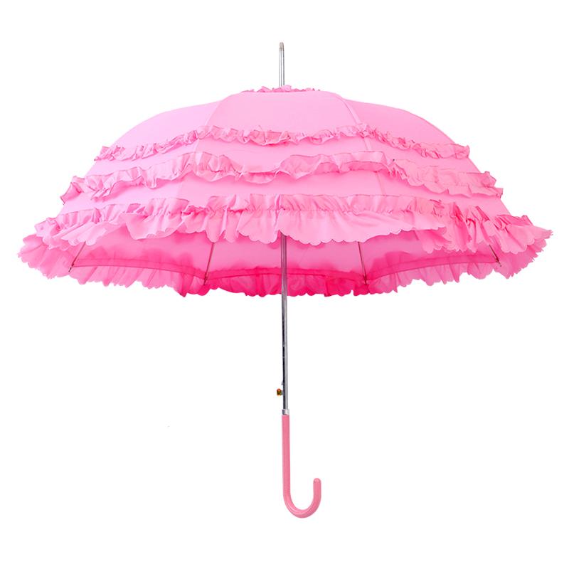 

1 шт. Свадебное украшение Стиль Лолиты Защита от УФ лучей Уличный Кружевной Модный Солнцезащитный Женский Солнцезащитный Зонт Ветрозащитный Солнцезащитный Сильный розовый