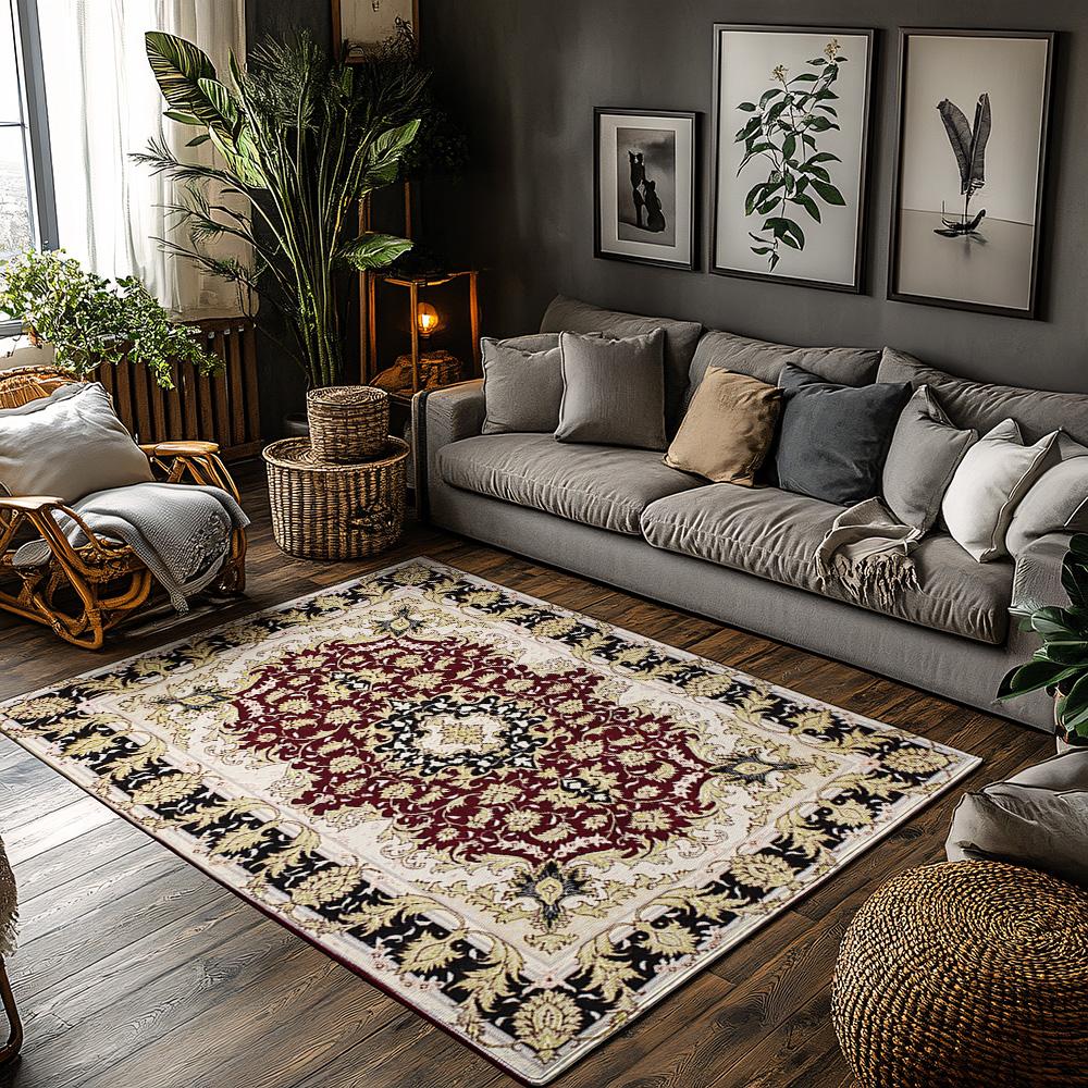 

Vintage Bohemian Floral Print Rug for Living Room Decor Multi Color Persian Style Area Mat 5x8ft 50x80cm